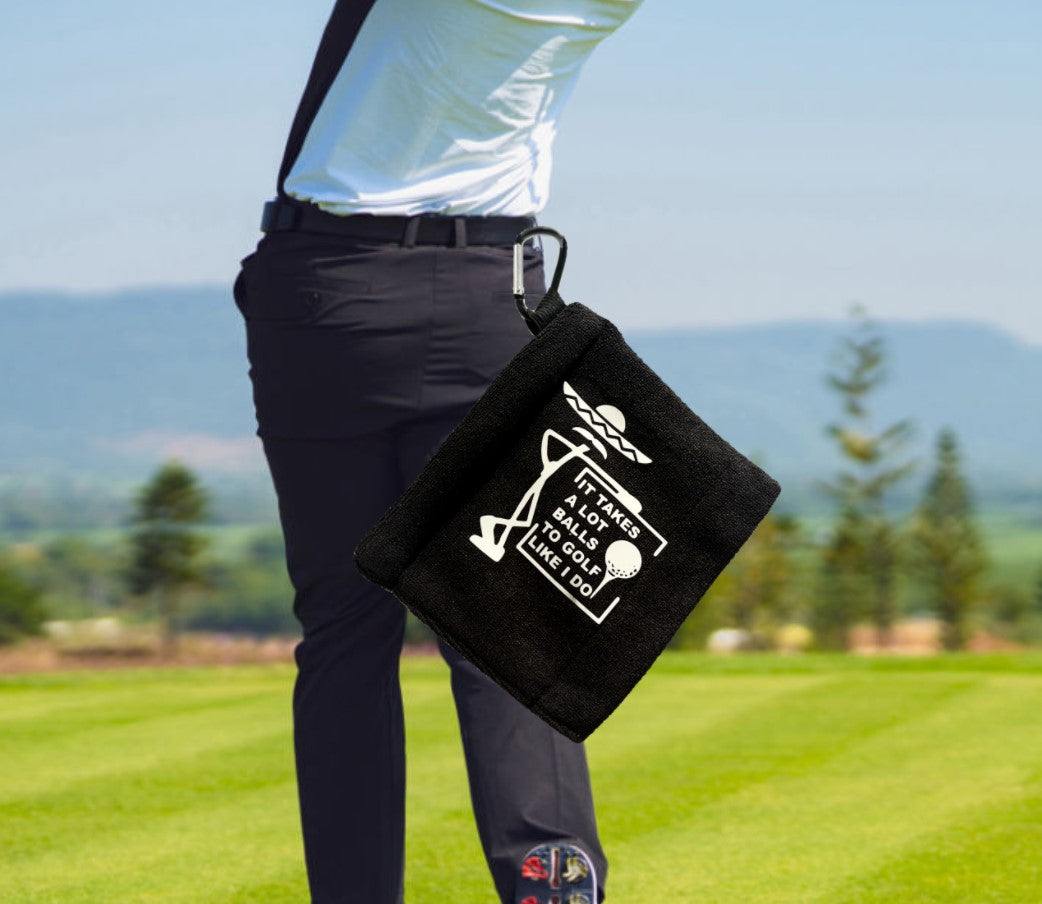 Black Puro Fairway Golf Ball Towel
